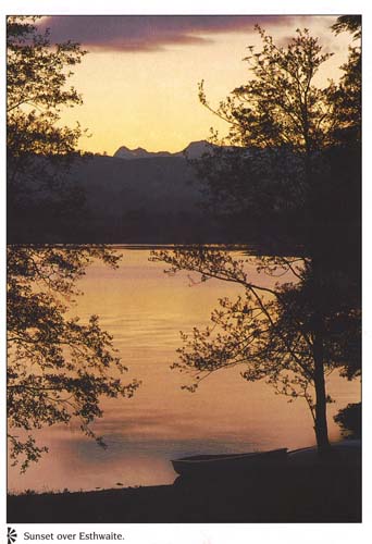 Sunset over Esthwaite postcards